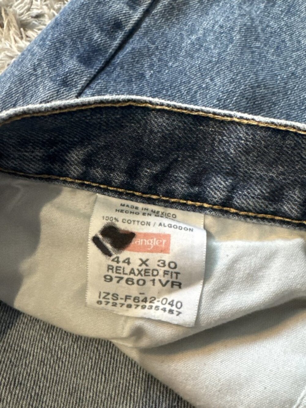 Wrangler Blue Denim Jeans Men S 44X30 Workwear And Casual Pants Retro Sz 44X30 - Picture 7 of 7